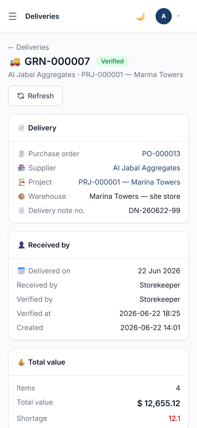 Delivery verification on a phone